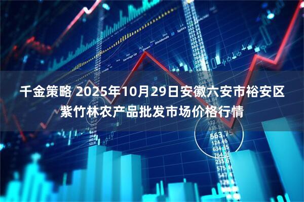 千金策略 2025年10月29日安徽六安市裕安区紫竹林农产品批发市场价格行情